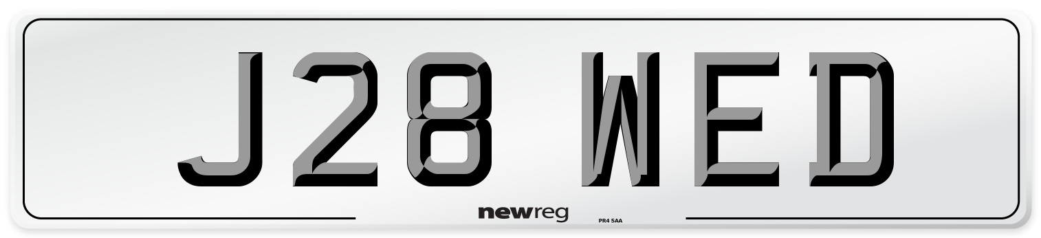 J28 WED Number Plate from New Reg